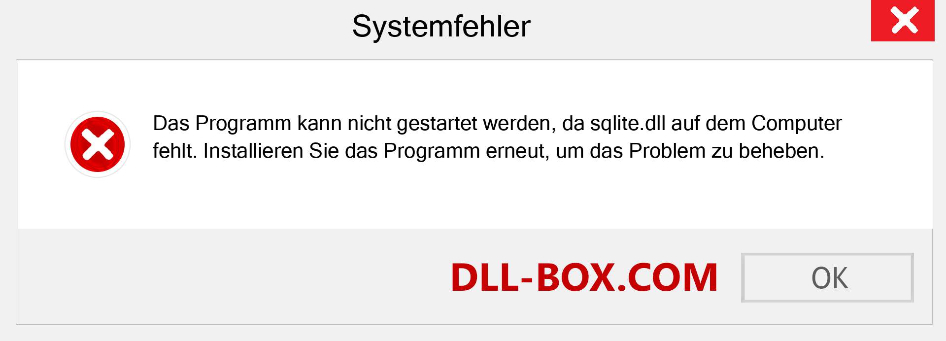 sqlite.dll-Datei fehlt?. Download für Windows 7, 8, 10 - Fix sqlite dll Missing Error unter Windows, Fotos, Bildern