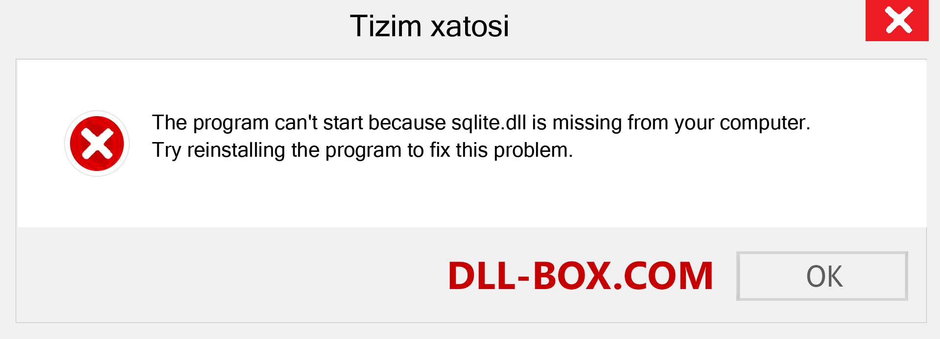 sqlite.dll fayli yo'qolganmi?. Windows 7, 8, 10 uchun yuklab olish - Windowsda sqlite dll etishmayotgan xatoni tuzating, rasmlar, rasmlar